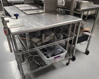Stainless steel prep table and workstation
