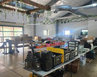 More venue supplies and take a look at that beautiful decor on the ceiling