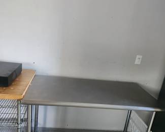 Stainless steel prep or storage table