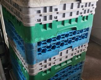 dish racks and rack carts for industrial dishwasher