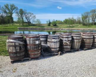55-gallon whiskey oak barrels, these are hard to find and will go quickly!