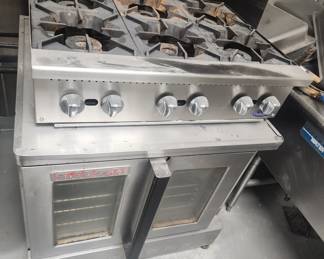 Cook Rite 6 burner Gas Plate Stove Series "IS6" Model 4003935 AND Blodgett Double Door Oven