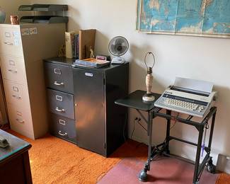 File Cabinets & Typewriter