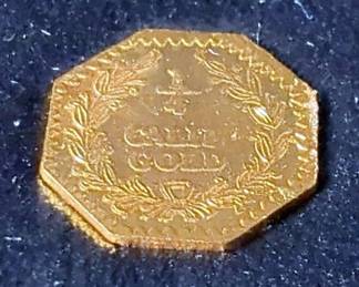 1881 California 1/4 Ounce Gold Token