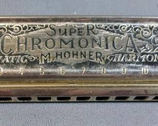 Harmonica Collection, Includes M Hohner Super Chromonica, Hohner Echo, Lee Oskar By Tombo In D And In G, And Blessing Harmonica, Total Qty 5