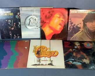 Rock Vinyl LPs, Includes Jimi Hendrix, Credence Clearwater, Rolling Stones, Chicago, John Cougar, And Ventures, Total Qty 7