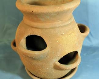 Red Clay Strawberry Planter, Clay Planters And Plant Saucers