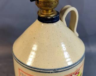 Cocktail Set With Red Bandana Design, 5 Pieces, And Ceramic Heinz's Vinegar Ceramic Jug Converted Into Table Lamp