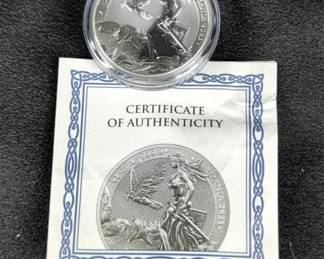 2023 Germania Mint 1 Troy Ounce .999 Fine Silver $5 Mark Coin With Certificate Of Authenticity