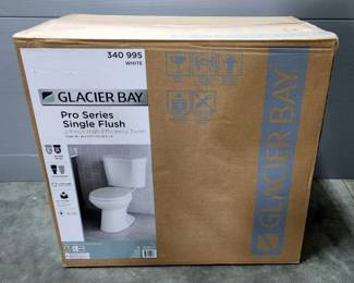 Glacier Bay Pro Series Single Flush 2-Piece High-Efficiency Toilet Model 340-995, Round Bowl, Chair Height, In Box