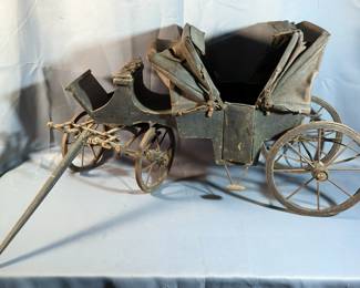 Rare Early Victorian Salesman's Sample Carriage, 18" H x 42" L x 10" D