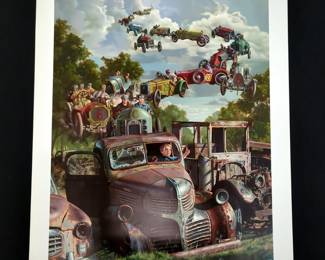 Bob Byerley (American, 1941-1919) Checkered Flag Print, Signed And Numbered 2/950, 37" x 27"