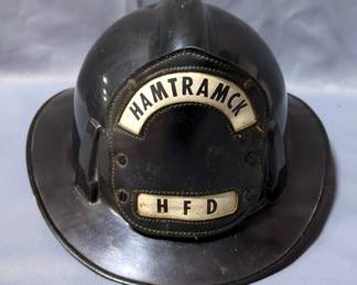 Hamtramck, Michigan Fire Department Fire Fighter's Helmet With Leather Shield
