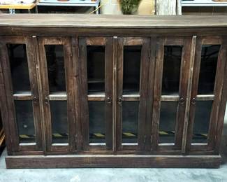 Cabinet With 6 Glass Doors, 2-Shelf, With Anti-Tip Hardware, 48" H x 71" W x 14" D