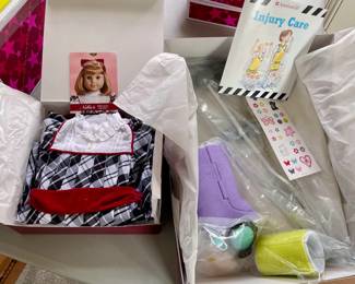“Nelle “ American Girl doll Christmas outfit and hospital accessories.