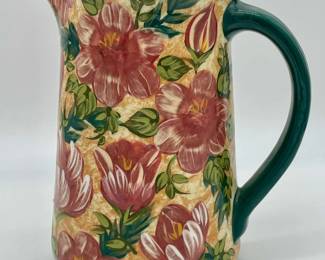 Ceramic floral decorative pitcher by Lesal.