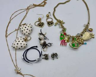 Group of Betsy Johnson and Kate Spade costume jewelry.