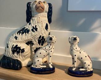 English Staffordshire dog statues