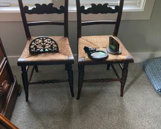 Two cute little antique chairs