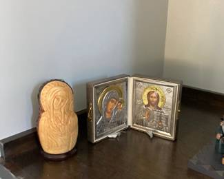 Russian religious stacking doll and marriage icon