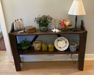 Great primitive quarter sawn table/shelf from reclaimed barn wood.