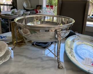 Sheffield silver plate bowl on legs