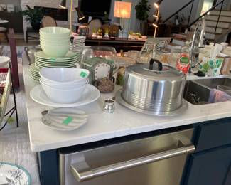 Lots of fun kitchen pieces, including sets of dishes