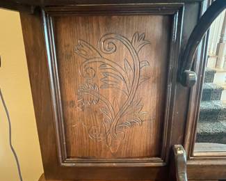 Antique Edwardian Style Carved Walnut Sideboard with Mirrors