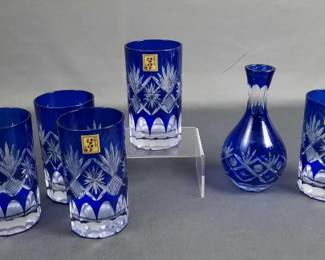 Edo Kiriko Cobalt Blue Glass