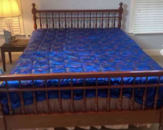 Queen bed frame with Hand Made Korean Comforter