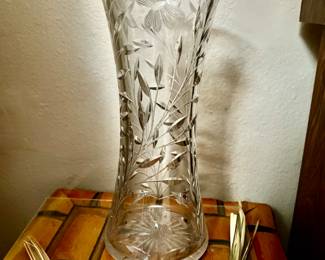 Deep cut Crystal 12" Vase