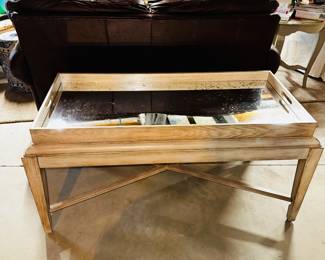 PRICE:$400.00-UTTERMOST MIRRORED TRAY COFFEE TABLE
48”L x 24”D x 24”H 
