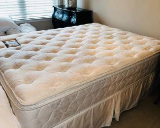 PRICE:$80.00-QUEEN SIZE MATTRESS WITH BOXSPRING AND FRAME
