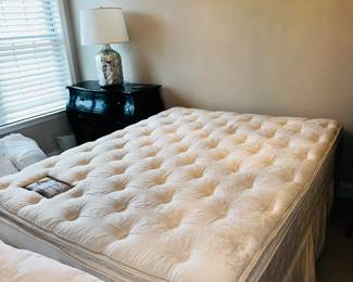 PRICE:$80.00-QUEEN SIZE MATTRESS WITH BOXSPRING AND FRAME