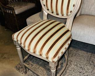 PRICE:$80.00-STRIPED COUNTER STOOL 
18”W x 17”D x 39”H 
FLOOR TO SEAT 25”H 

