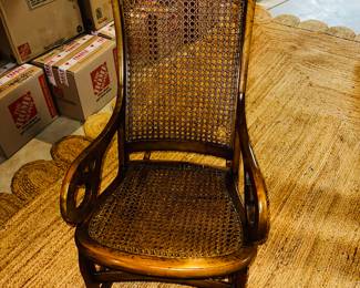 PRICE:$40.00-ANTIQUE ROCKING CHAIR-HAS HOLE
21”W x 33”D x 41”H 

