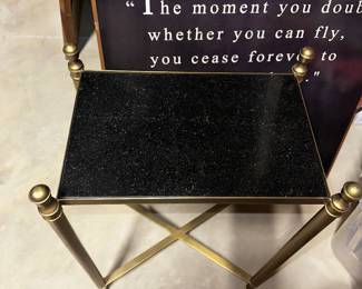 PRICE:$45 METAL AND BLACK MARBLE SIDE TABLE