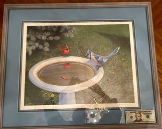 "Cardinal & BlueJay"  artist -  Owen Gromme signed & numbered