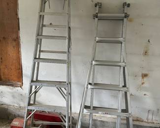 Various stepladders -  three wooden step ladders not pictured.