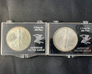 PR OF 1995 AND 2000 AMERICAN SILVER EAGLE COINS