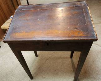 Primitive writing desk with Hinged top