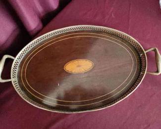 Is walnut inlay sterling silver tray