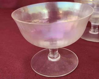 6 Iridescent Compote Dishes