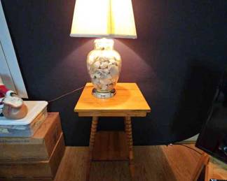 End Table and Shell Lamp