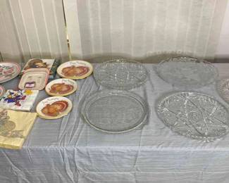 Glass Trays and Festive Plates and Napkins