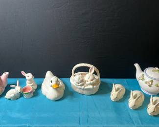 Teapots and Easter Decor
