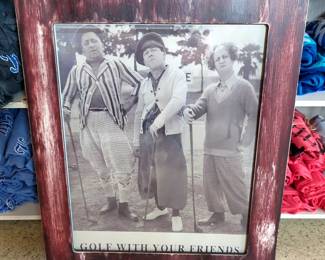 The Three Stooges "Golf With Your Friends" Framed Under Glass, 25" x 21"