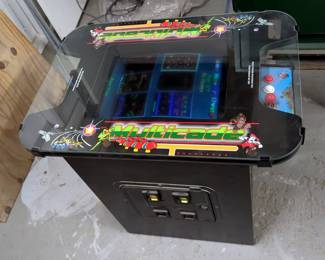 Multicade Two Player Glass Top Arcade Machine, Powers On, No Key, 29.5" x 32" x 22"