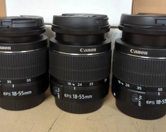 Canon 18-55mm f/3.5-5.6 Lenses, Qty 3