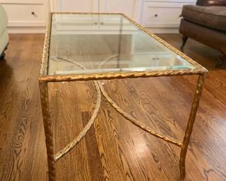 Glass Gold Coffee Table 